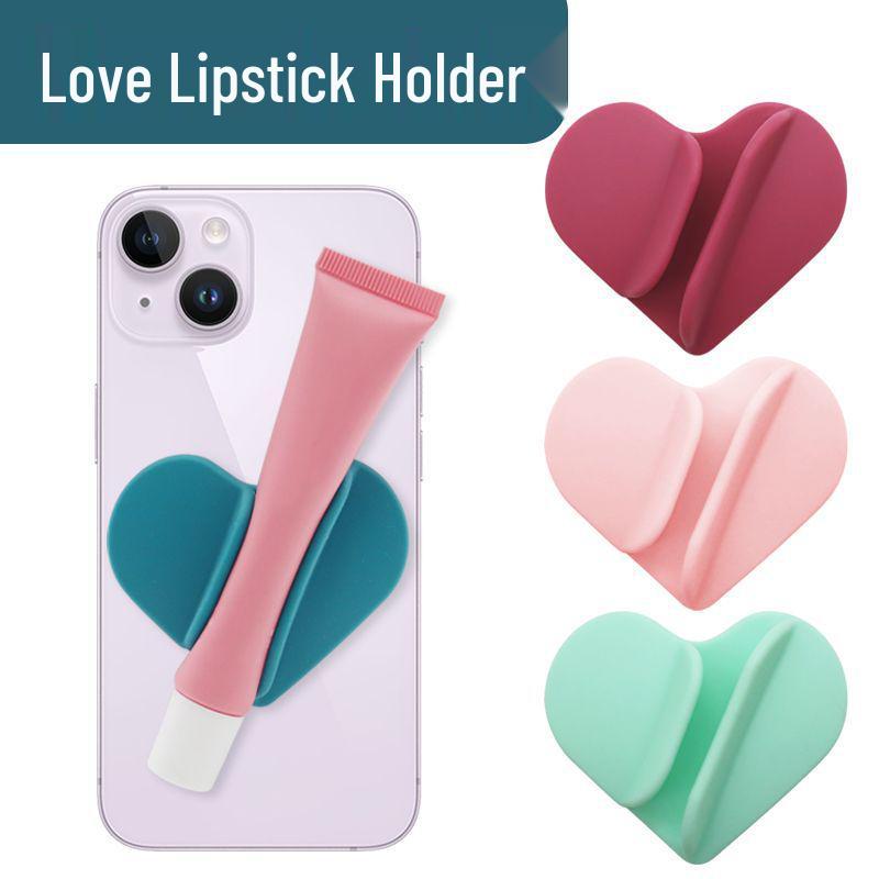 Heart-Shaped Silicone Lipstick & Phone Holder - Trendy and Versatile