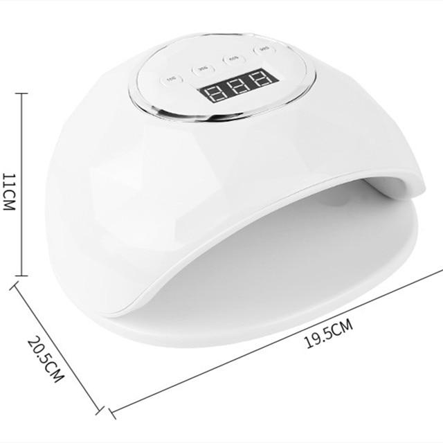 54W LED UV Nail Lamp for Manicure, Smart Sensor Timer, Large Display Screen, Sun X White, OEM, White