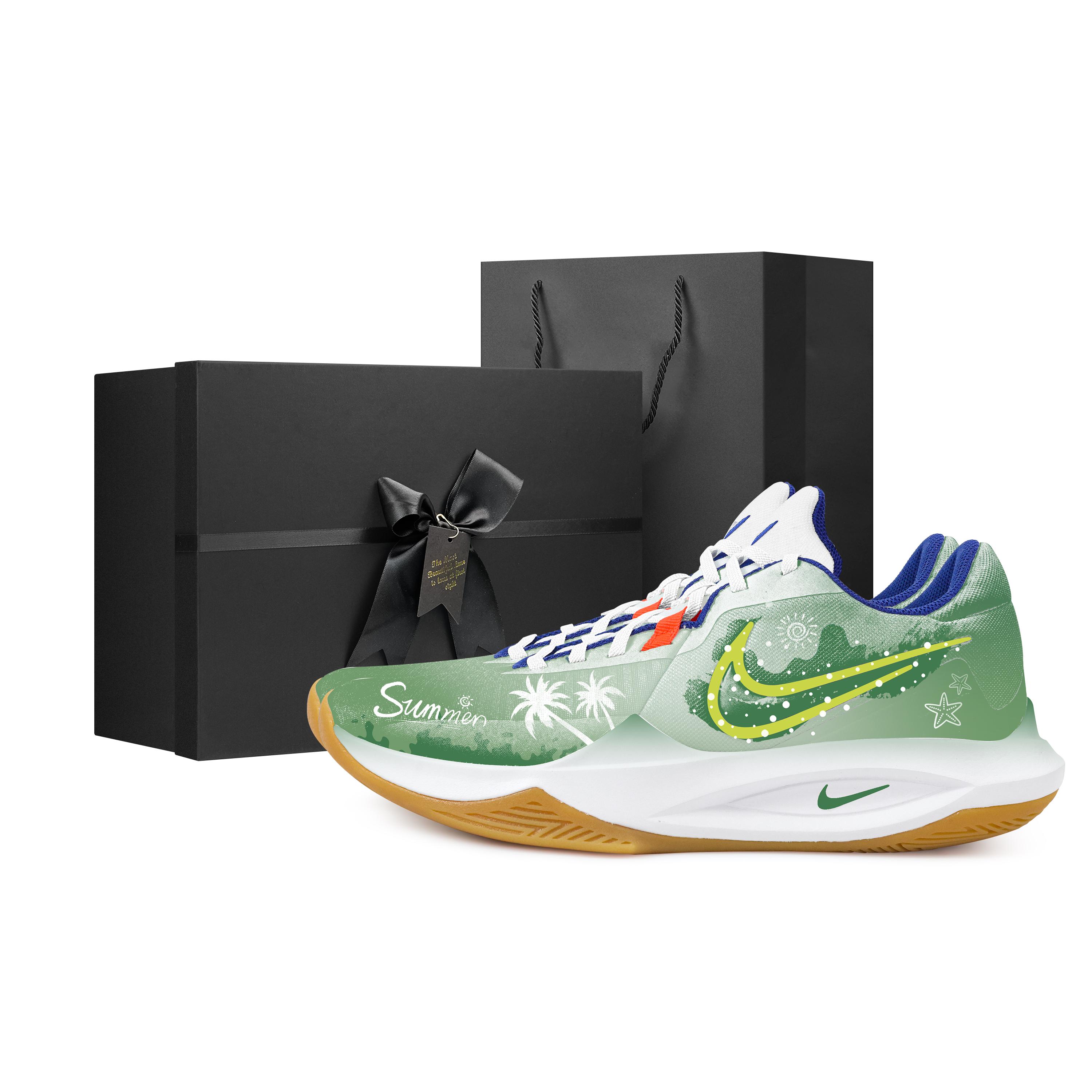 

Nike Precision 6 Summer Black Box Fabric Slip Resistant Abrasion Resistant Low top Basketball Shoes Men s Green HV1796-141(Team529-) 40.5