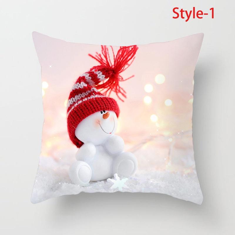 

С Новым годом Санта-Клаус, милый снеговик, Рождественский снеговик, декоративная подушка с принтом, кровать, диван, наволочка, украшение для спальни, подушка 45*45cm