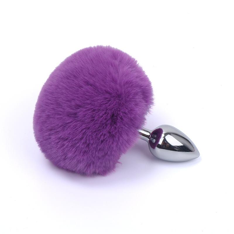 Detachable Anal Plug Real Bunny Tail Smooth Touch Metal Butt Plug Tail Erotic BDSM Sex Toys for Woman Couples Adult Games
