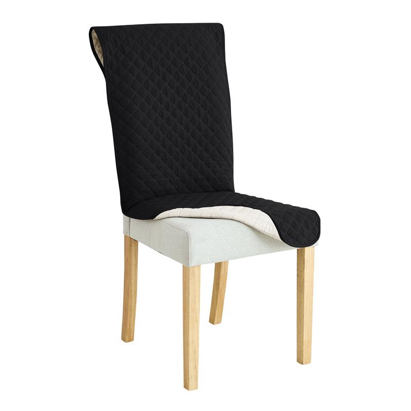 1PC Quilted Chair Cover Anti-slip Long Chairs Pad Seat Cushions with Elastic Strap Universal Banquet Hotel Chair Dust Covers