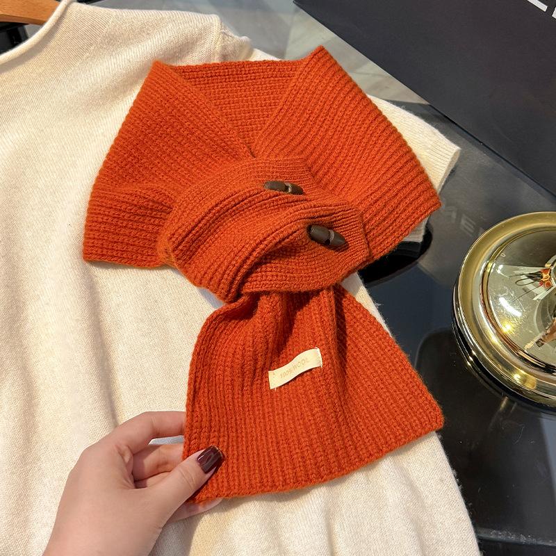 Wool Knitted Winter Scarf For Women Warm Cashmere Scarves Neckchief Solid Lady Shawl Wrap Female Pashmina Bufanda