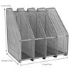 Modern   4-Compartment Desktop Display Rack Magazine File Document Metal  (Black)