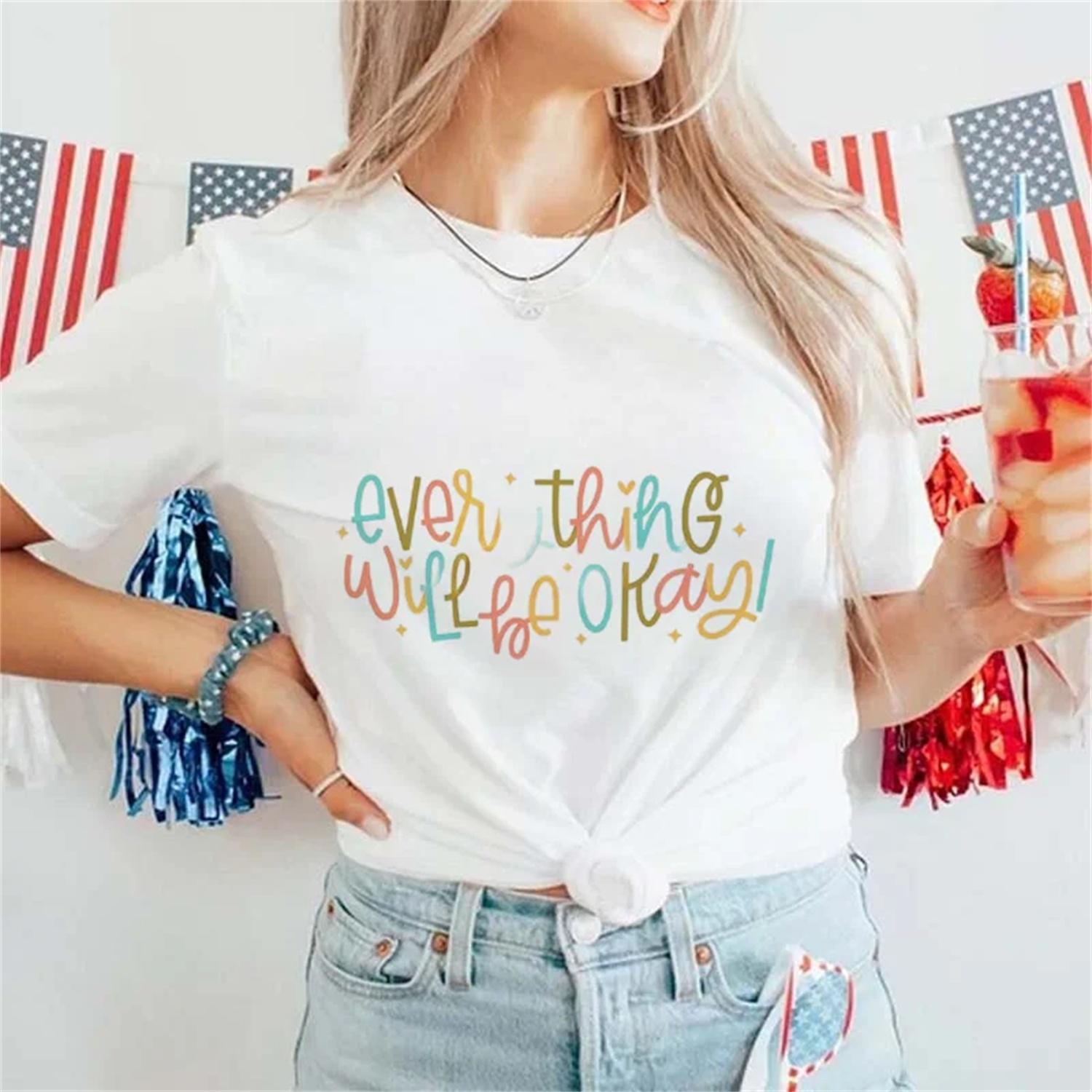 Casual Women s Letter Pattern Short Sleeve Women s Fashion Printed T-Shirt Top Simple And Cute Clothing Summer Regular T-Shirt S