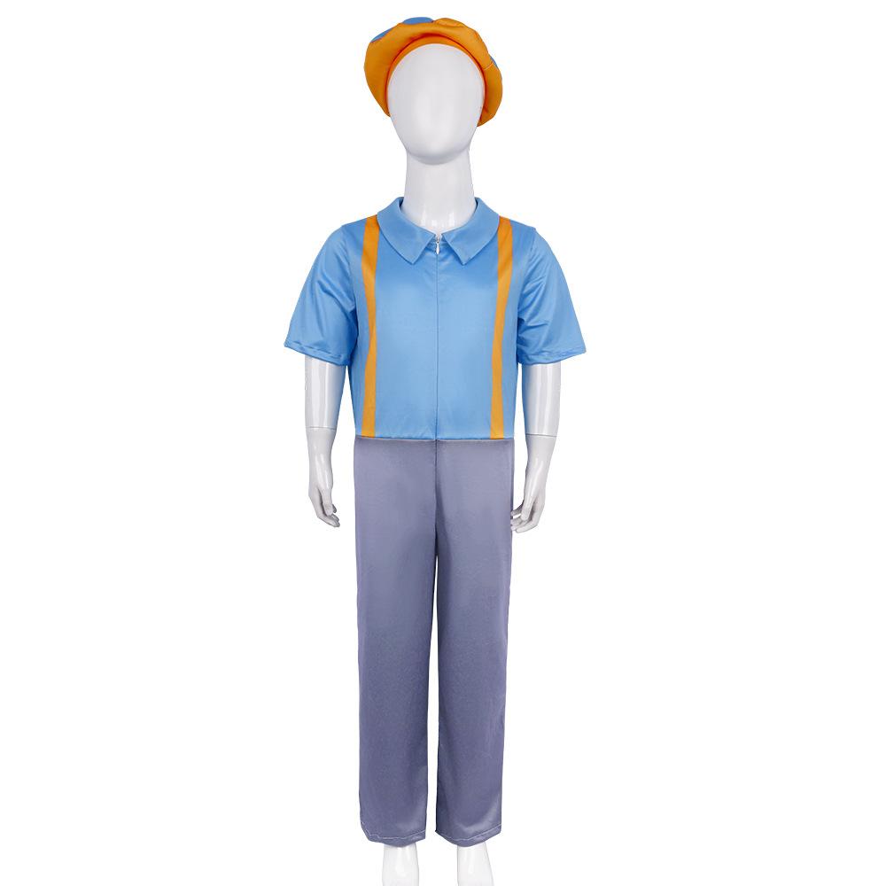 

Blippi Cosplays Costumes Full Body Game Performance Jumpsuit Clothes Halloween 120 cm