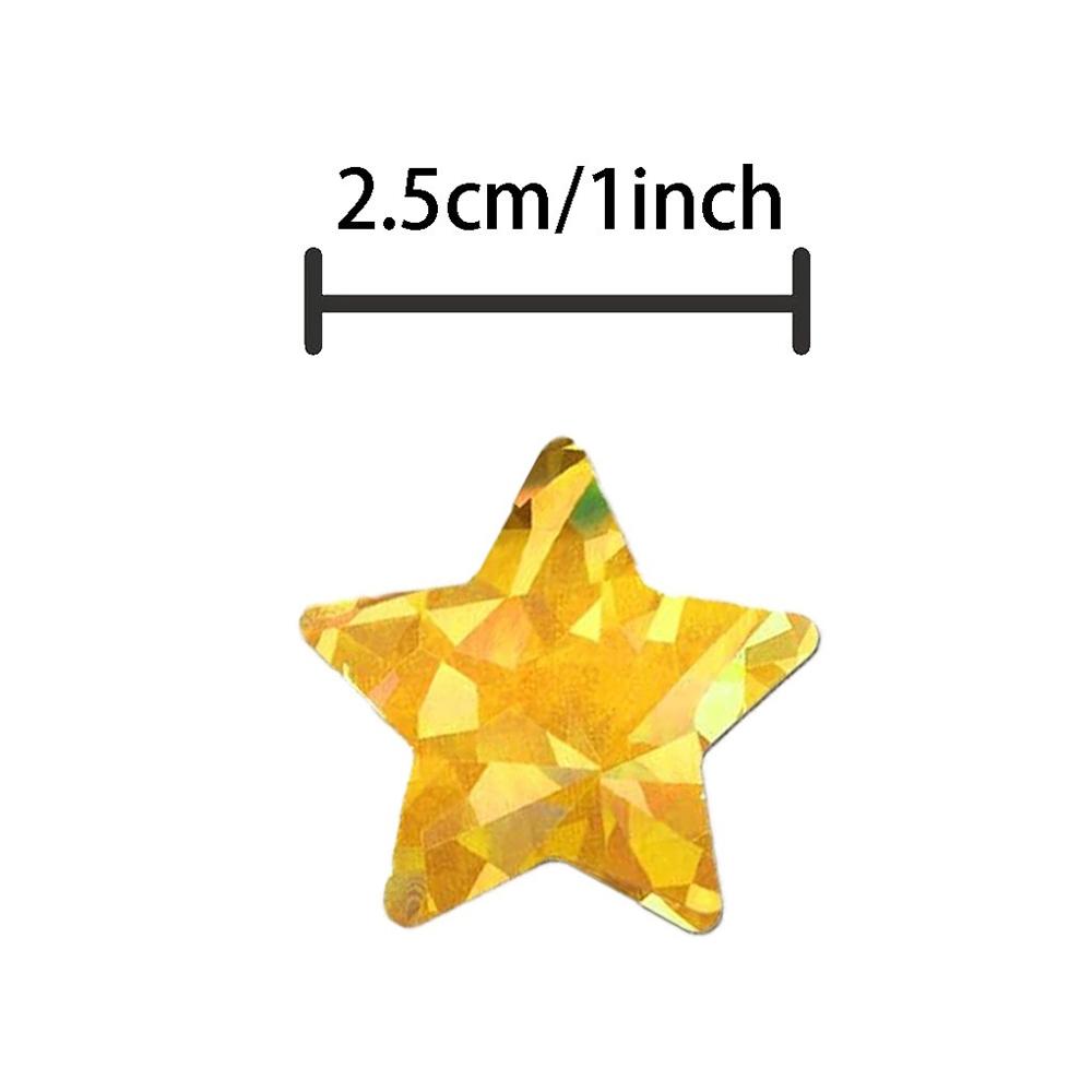50-500Pcs Holographic Golden Star Stickers For Kids Reward Foil Star Stickers Labels For Wall Crafts Classroom Supplies 1Inch
