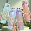 1PC To God Be The Glory Quote Print 750ml Color Plastic Sports Water Bottle Leakproof Flip Straw Lid Suitable for Sports Office Home Use