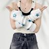 Fingerless Gloves Red Sleeves Sweet And Cute Girl Wool Knitted Christmas Star Arm Sleeves