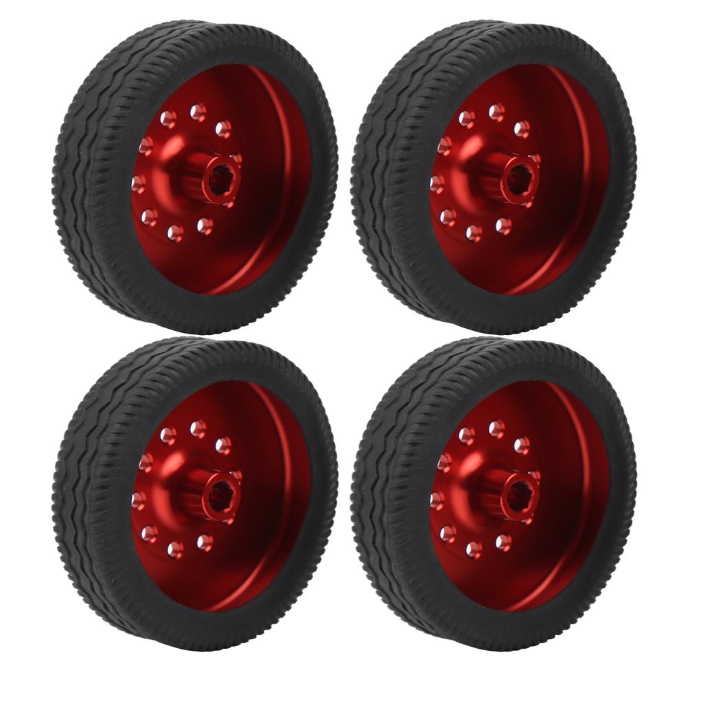 4Pcs RC Wheel Remote Control Tires Rubber Aluminum Alloy Accessories for WPL D12 Car