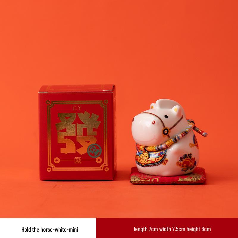 

2026 Year of the Horse Ceramic Piggy Bank: Zodiac Ornament for Prosperity - Perfect New Year s Eve Gift.