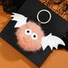 Romantic Gift for Women Halloween Bat Plush Keychain, Cute Devil Furry Pendant Party Decoration Bag Keys, Vintage Silver Alloy Key Ring, Spooky