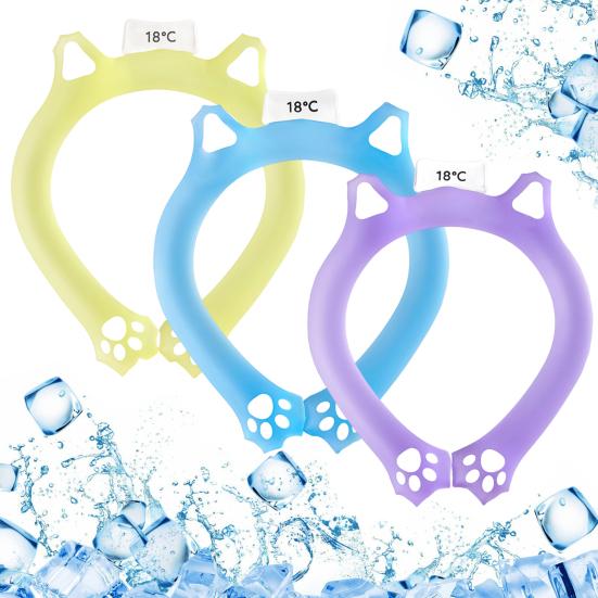Lightweight Neck Cooler Cat Ear Cooling Tube for Summer, Reusable Adjustable Wearable Ice Heat Stroke Prevention Gear Ring, Heatstroke Collar Outdoor
