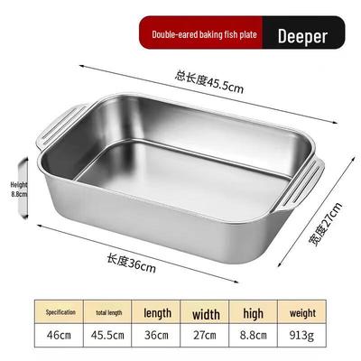ZISIZ Stainless Steel Rectangular Roasting Pan