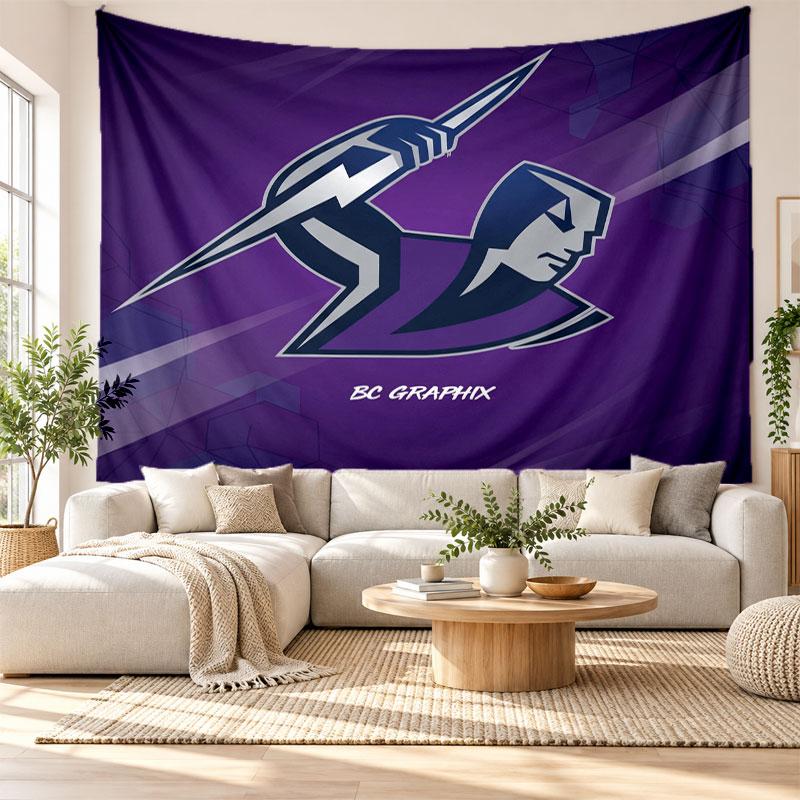 Melbourne Storm Wall Tapestry, Soft Fabric Wall Hanging, Decorative Backdrop For Bedroom Home Wall Art