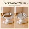 2026 Shaped Elevated Pet Feeding Bowl, Cute Pattern Dopamine Color Pet Food Bowl, Dog And Cat Water And Food Bowl, Neck Protection Anti-Slip Pet Bowl
