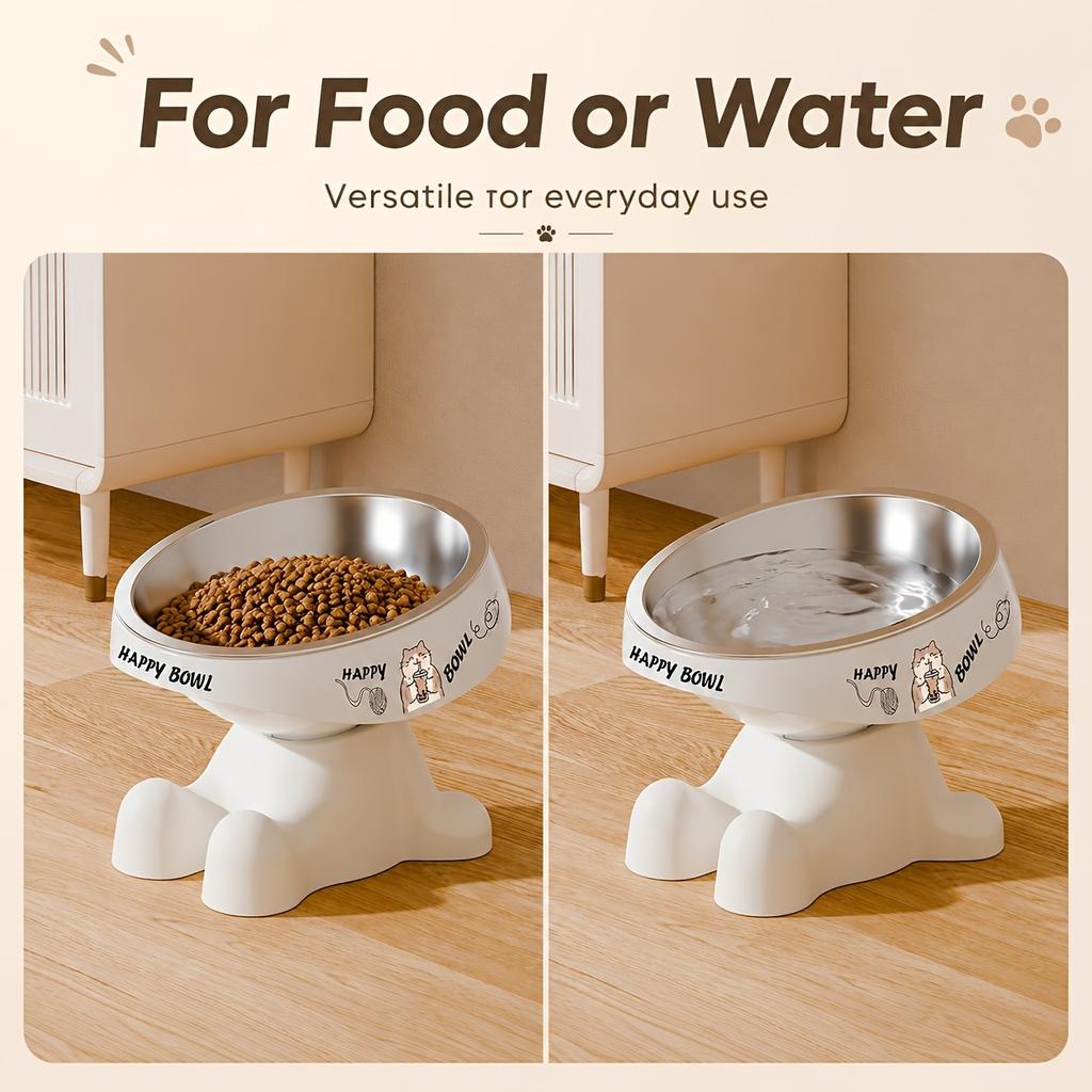 2026 Shaped Elevated Pet Feeding Bowl, Cute Pattern Dopamine Color Pet Food Bowl, Dog And Cat Water And Food Bowl, Neck Protection Anti-Slip Pet Bowl