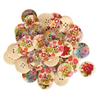 100pcs Round Shape DIY Buttons Wood Color Sewing Buttons Wooden Buttons  Clothing Accessories