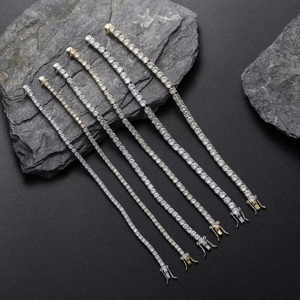 Luxury Colorful Rhinestone Bangle Waterproof Women's Hand Bracelet Zircon Crystal Bracelet  Lover