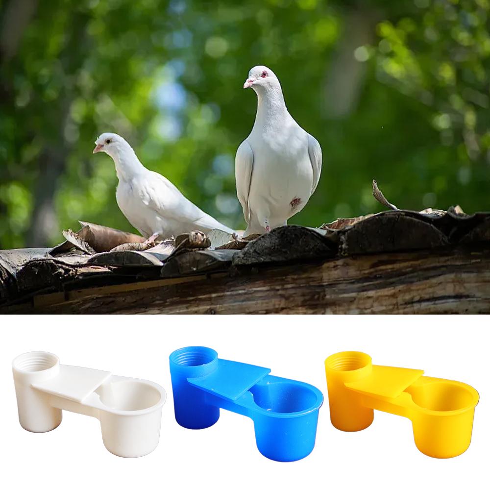 Pet Bird Dove Drinker Bowl Quail Water Cups Bottle Cat Chicken Pigeon Parrot Hamster Double Nozzle Water Guide Drinking Bowl