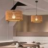 JOYINLED Boho Style Paper Rope Rattan Hand-woven Ceiling Lamp Rustic Style Pendant Lamp  Restaurant Hotel Aisle Chandelier 31CM