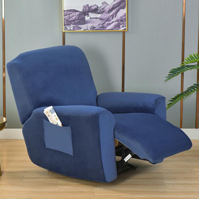 Wing Chair Cover Velvet Plush High Stretch Slipcovers For Wingback Chairs Slipcover Washable Armchair Protector Cover