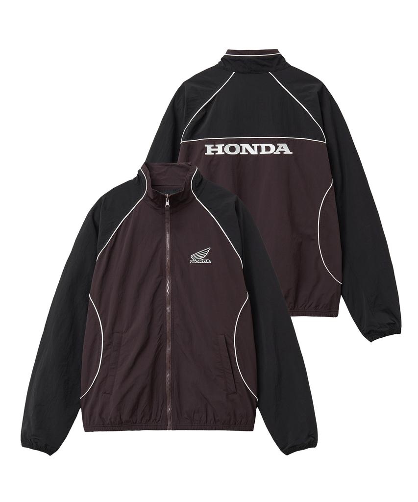 Phyps Motorcycle Nylon Vintage Color Block Track Jacket Red