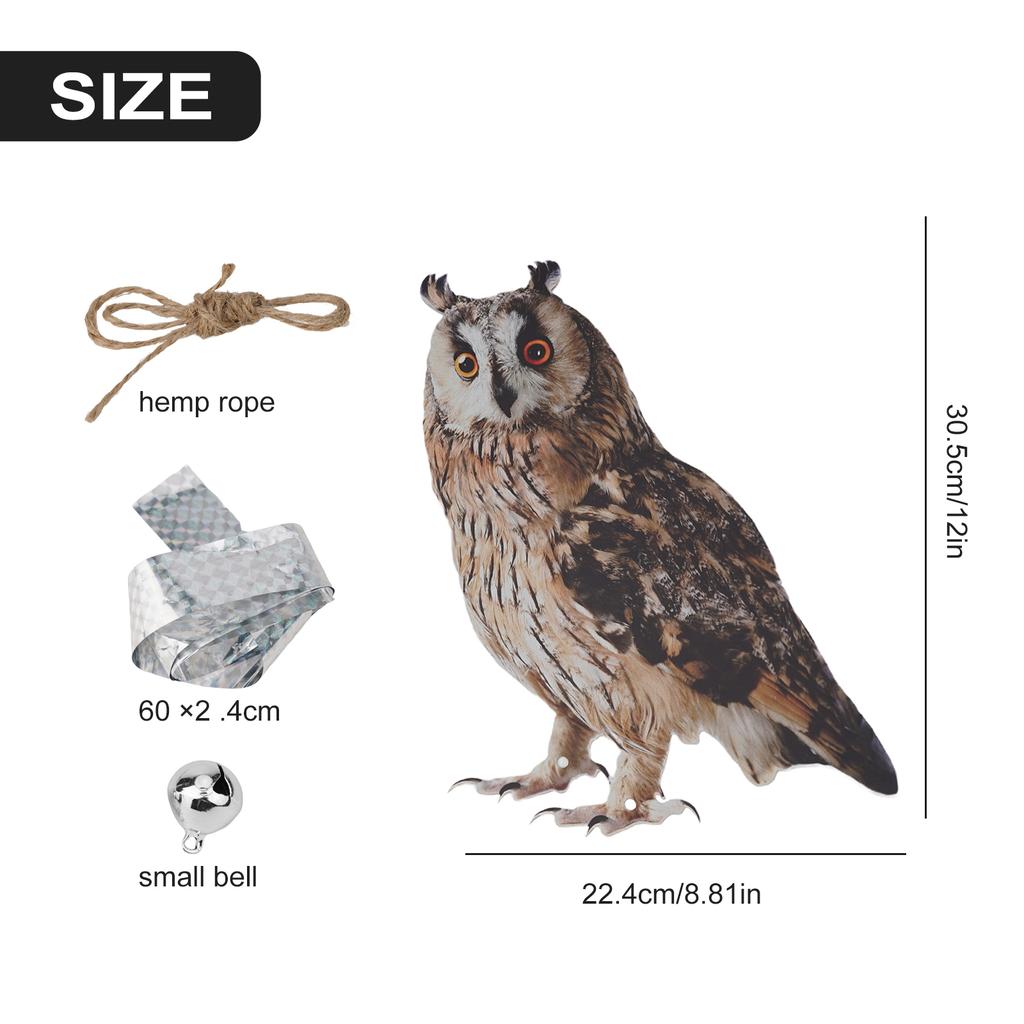 Fake Owls Decoy Scare Birds Control Away Home Garden Owl Scarer Pendant Bird Repellents Bell Pastoral Orchard Bird Scare