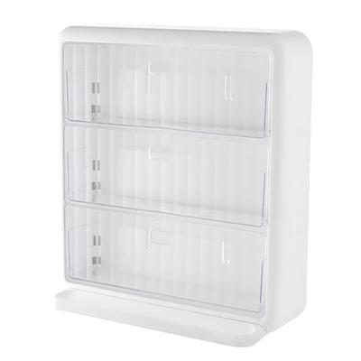 Wall Mounted Tea Box 3 Tier Multifunctional Transparent Saves Space Coffee Bag Organizer for Office
