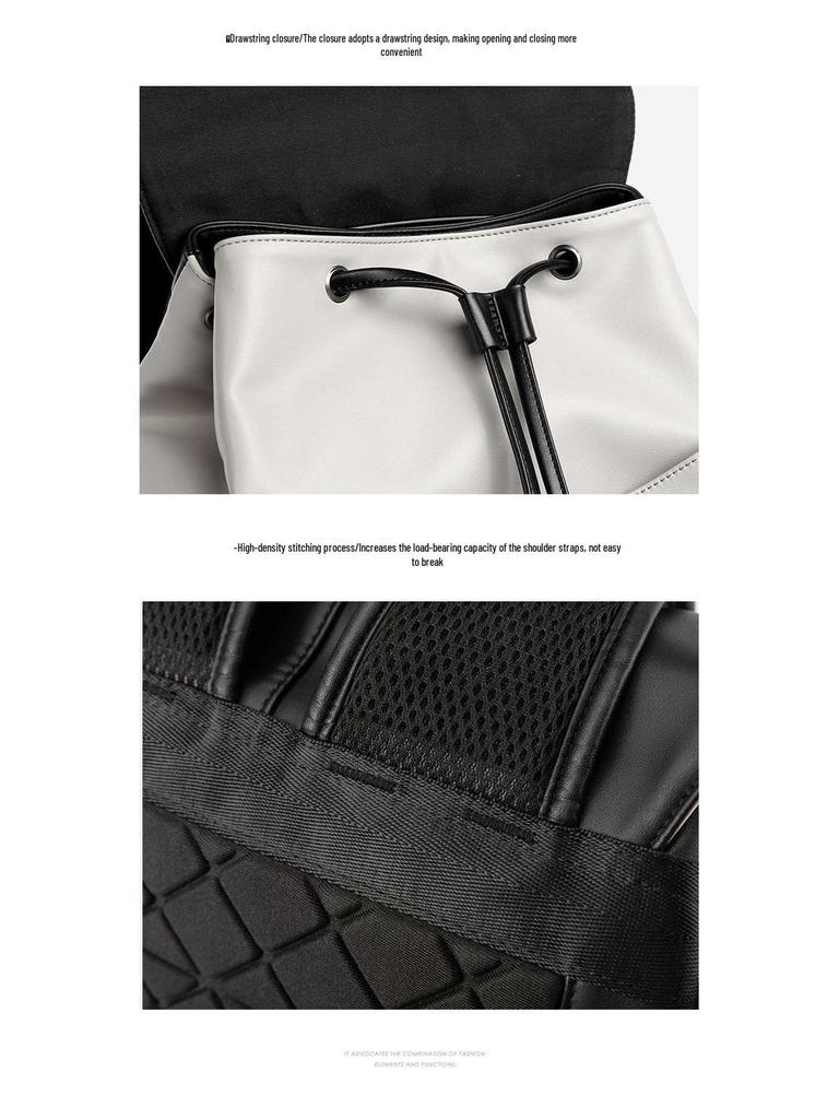 Herren Trendiger Leder Reise Laptop Rucksack - Große Kapazität, Schul- & Geschäftsgebrauch