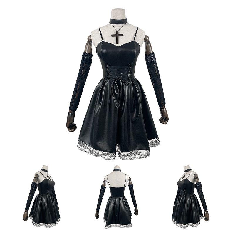 Stylish Misa Amane Death Note Anime Cosplay Black Dress For Halloween And Parties