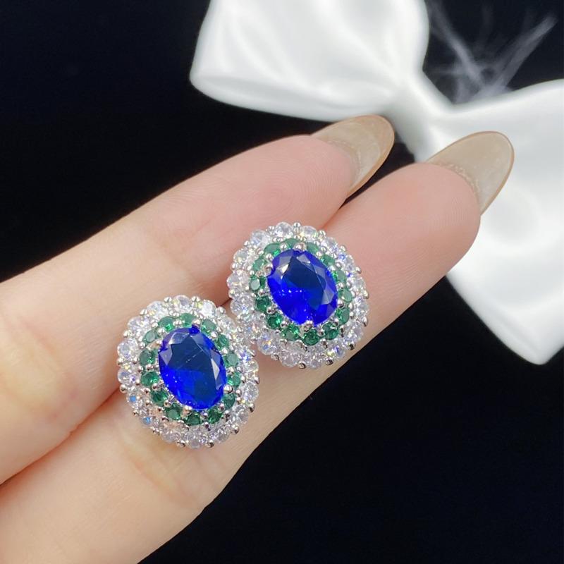 

BELLA BOX Ретро Лондон Сапфир Высокоуглеродистая Симуляция Голубиное Яйцо Серьги Подходят Для Женщин Повседневная Вечеринка Модные Ювелирные Изделия Earrings синий