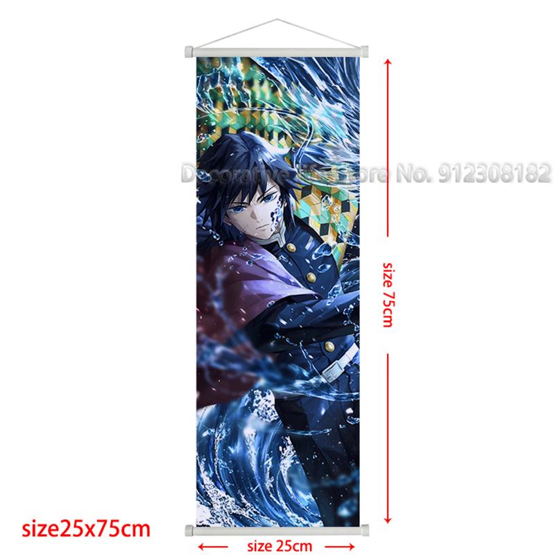 Demon Slayer Scroll Poster Kamado Tanjirou Canvas Painting Nezuko Classic Wall Art Pictures for Living Room Home Decoration