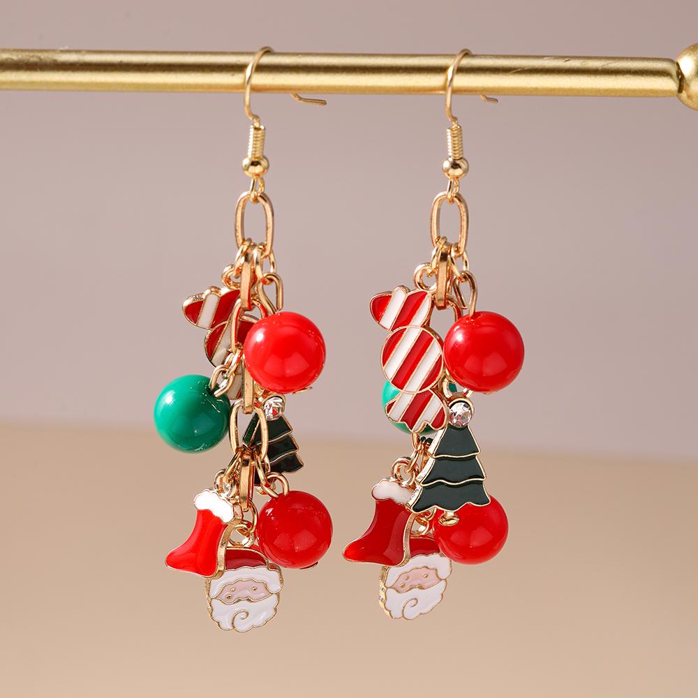 New Christmas Drop Earrings for Women Girls Sock Snowman Dangle Earrings Pendants Kid's New Year Jewelry Gifts