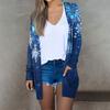 Women's Fashion Casual Christmas Printed Mid-Length Cardigan Long Sleeve Jacket