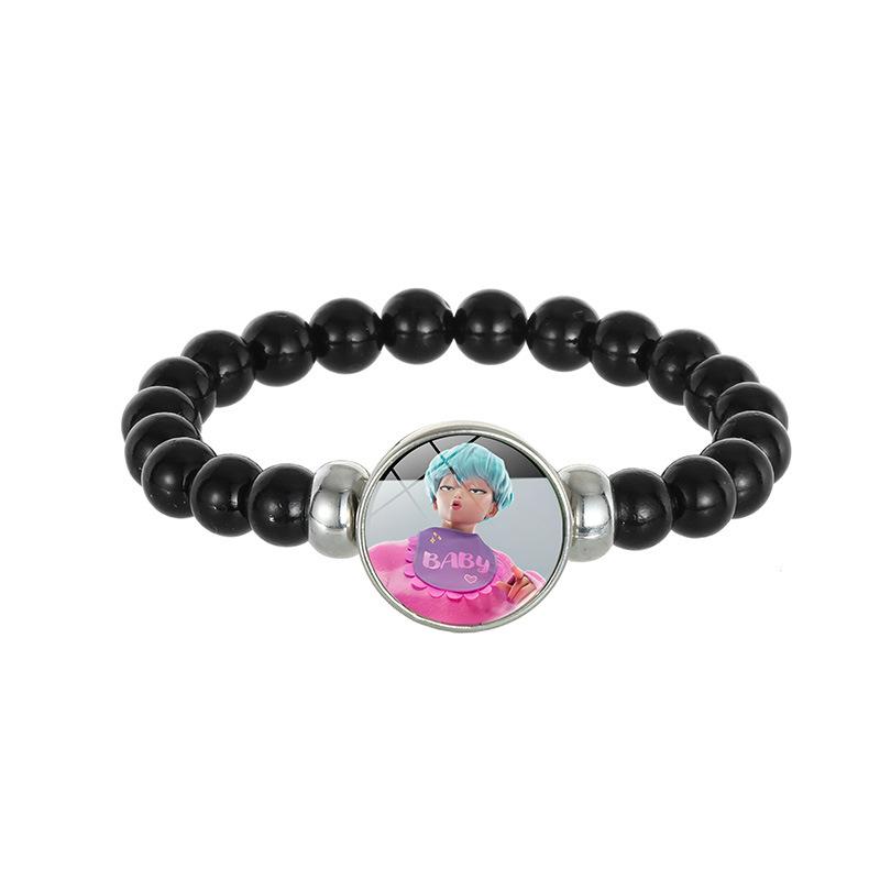 Demon Hunters Saja Boy Beaded Bracelet, Lumi Zoe Mira Black Bead Jewelry
