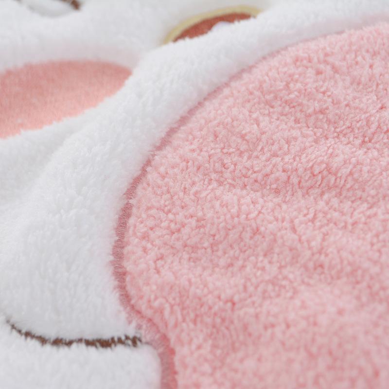 Coral fleece hanging hand towel cartoon shape absorbent cute hanging towel kitchen bathroom hand towel
