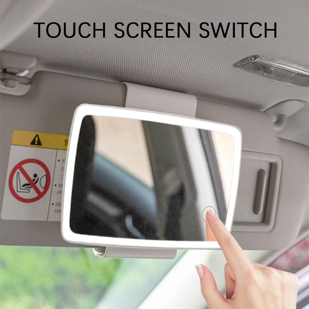 

Car Interior Mirrors Sun Visor Plate LED Makeup Mirror For Girls Women Rechargeable Fill Light Universal Vanity Mirror белый