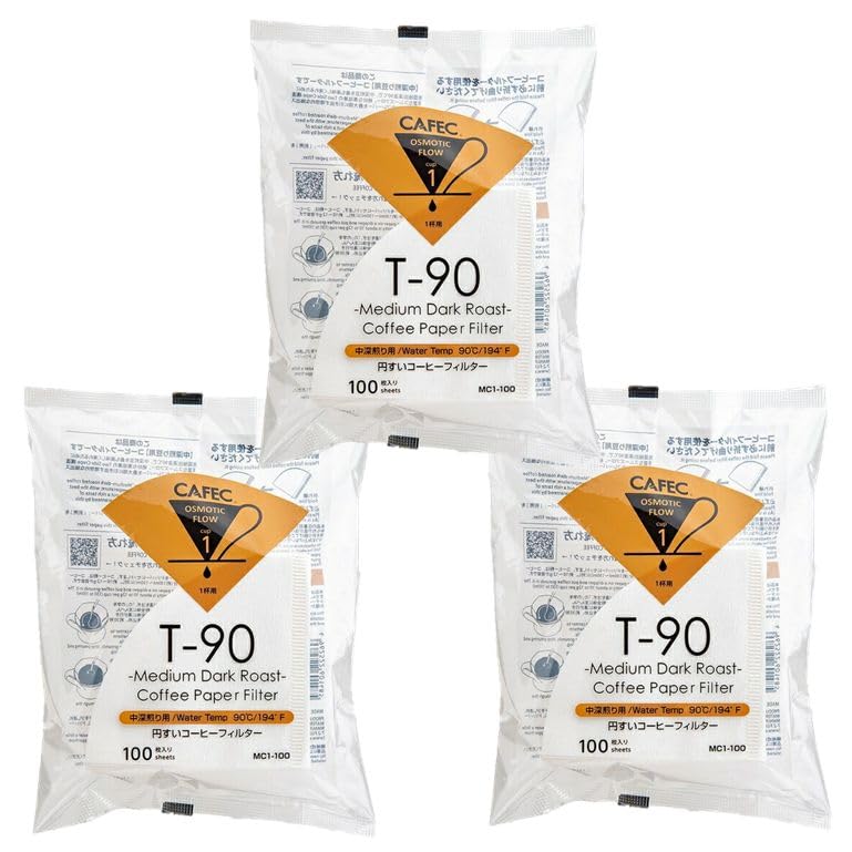 

Набор из 3 кофейных фильтров Sanyo Sangyo cafec roast для одной чашки, листы x 3 Бумажные конусные фильтры Бумажные фильтры для разной степени обжарки Cafec Ручная капля белый