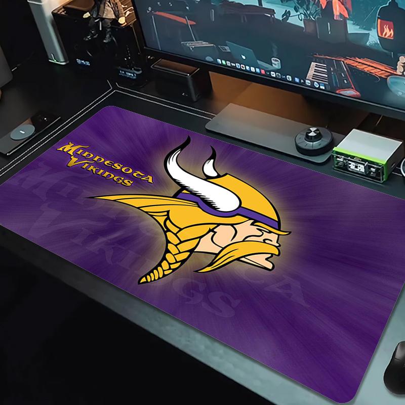 Minnesota Vikings Logos Color Mouse Pad Large Gaming Table Cushion Non-slip Laptop Tablet Big Mousepad XXL Mat Mini PC Playmat With Lock Edge