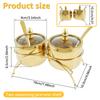 Stainless Steel Sugar Bowl Set with Clear Glass Lid Bracket Rustproof Seasoning Box Smooth Condiment Pots Compact Sugar