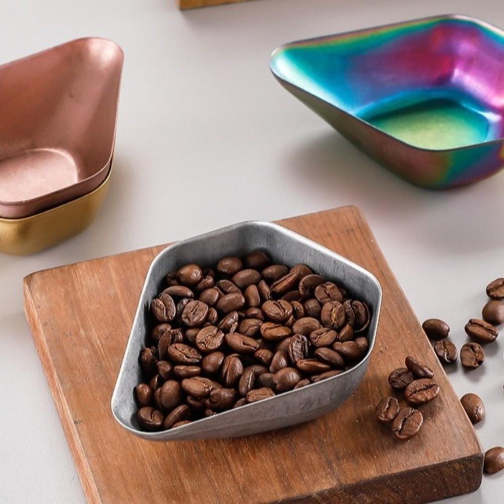 Wear-resistant Bean Weighing Tray Stainless Steel Measuring Tray Coffee Bean Container  Office