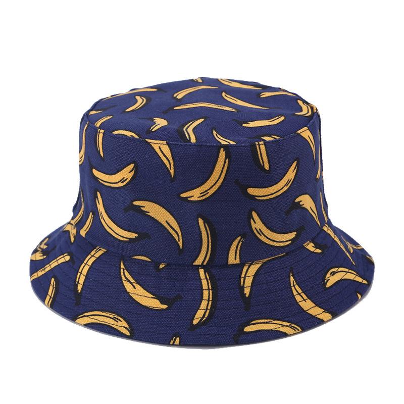 

Doube Side Bucket Hat Мужская Женская Летняя Панама Банановый Принт Боб Унисекс Кепка Хип-Хоп Рыболовная Кепка Рыбака синий