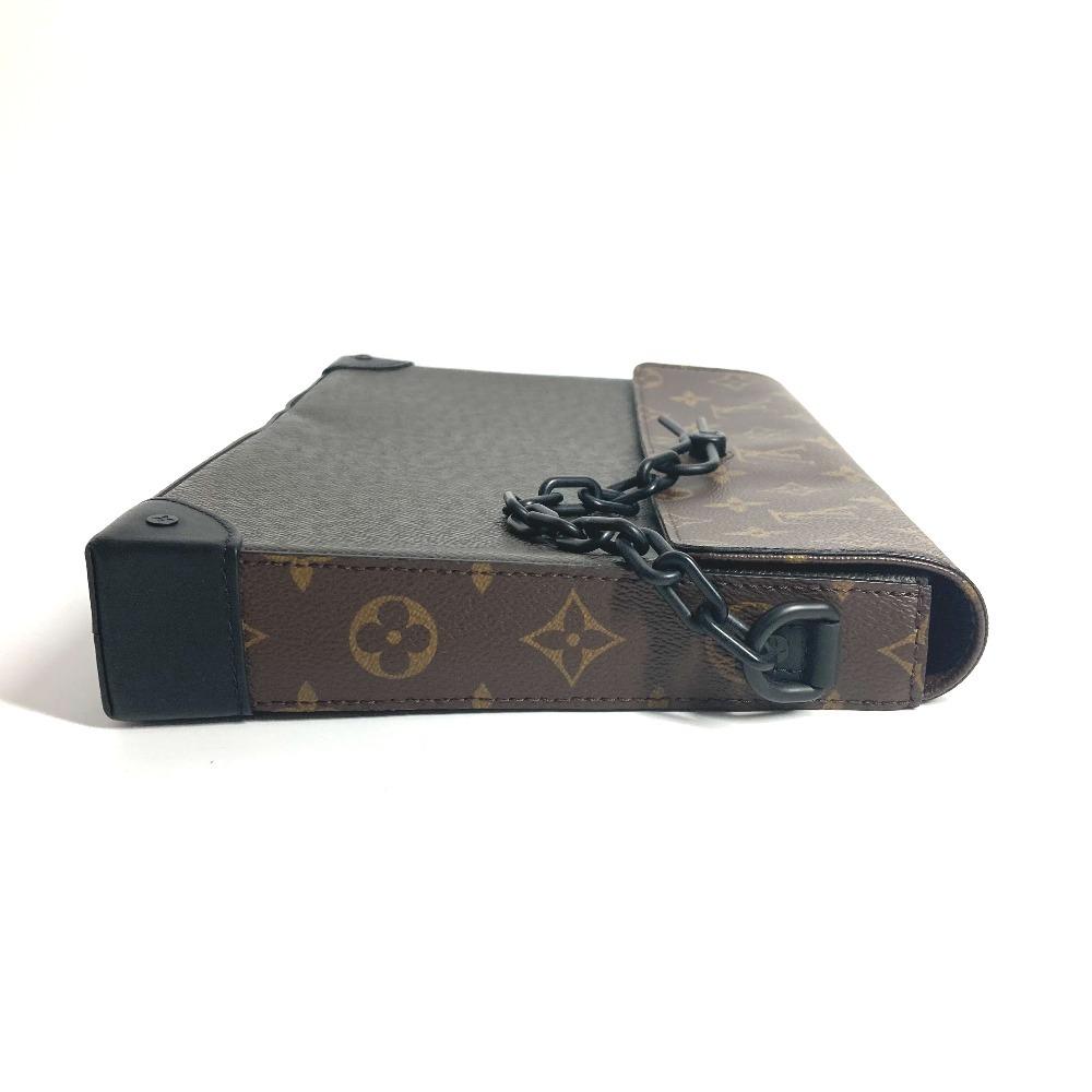 Louis Vuitton M30583 Taiga Monogram Pochette Steamer Bag Pouch Chain Flap Clutch