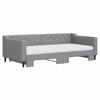 Pull Out Daybed with Mattress Light Grey 100 X 200 Cm Fabric