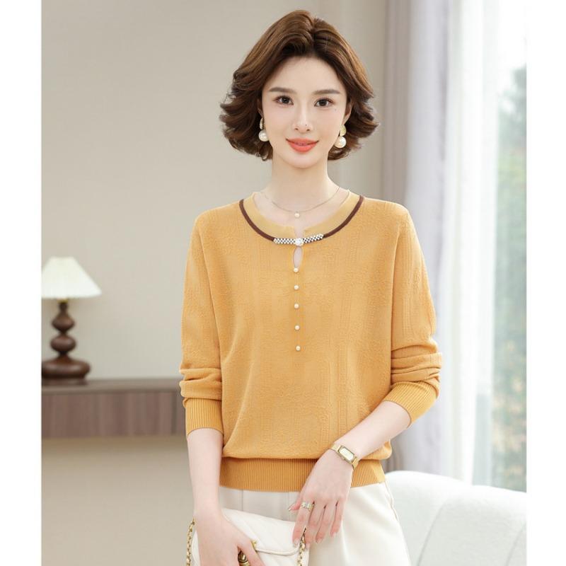 Summer short-sleeved knitted sweater thin top women's casual comfortable loose commuting single wear