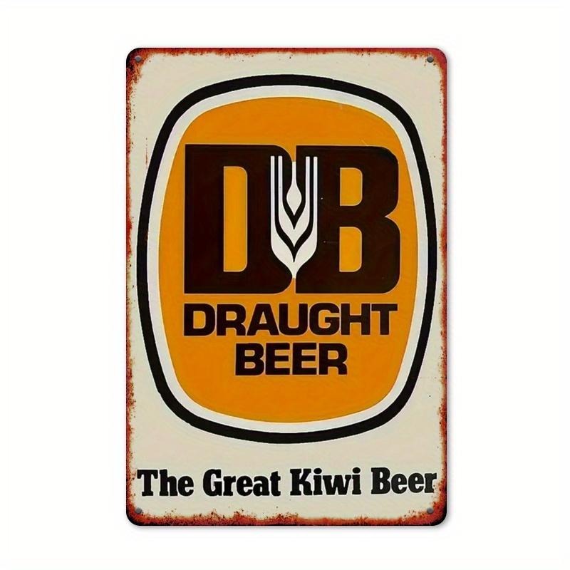 

Vintage Draught Beer Metal Tin Sign Rustic Weathered Iron Wall Art with DB Great Kiwi Logo Waterproof Bar Decor for H 20x30cm（7.8x11.8inch）