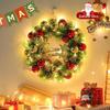 Décoration de Noël en rotin: Couronne, Guirlande, Ornements d'Arbre et Décorations de Porte
