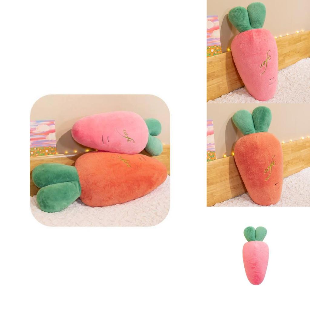 Soft And Cozy Rabbit Fur Carrot Long Pillow Cushion For Girls And Kids Bed Use