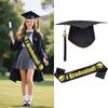 Graduation Outfit Polyester Graduation Cap Black Elastic Strap Bachelor Cap Matte Finish Graduation Sash University Graduation